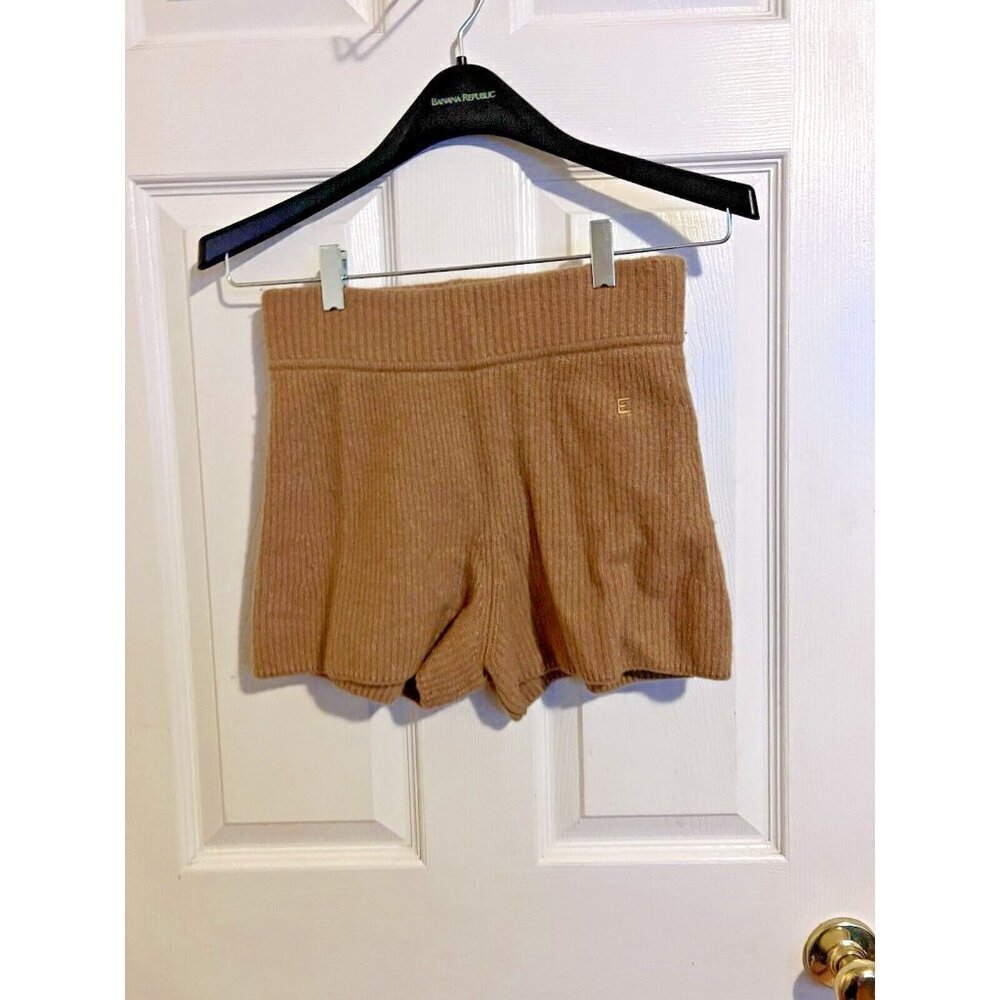 EVERLANE Womens Brown Camel Cozy Wool Yak Knit Pull On High Waist Shorts